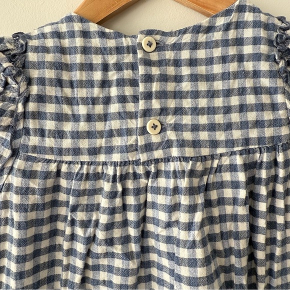 Zara Navy and White Checkered Tiered Dress 2/3 toddler - Picture 4 of 5
